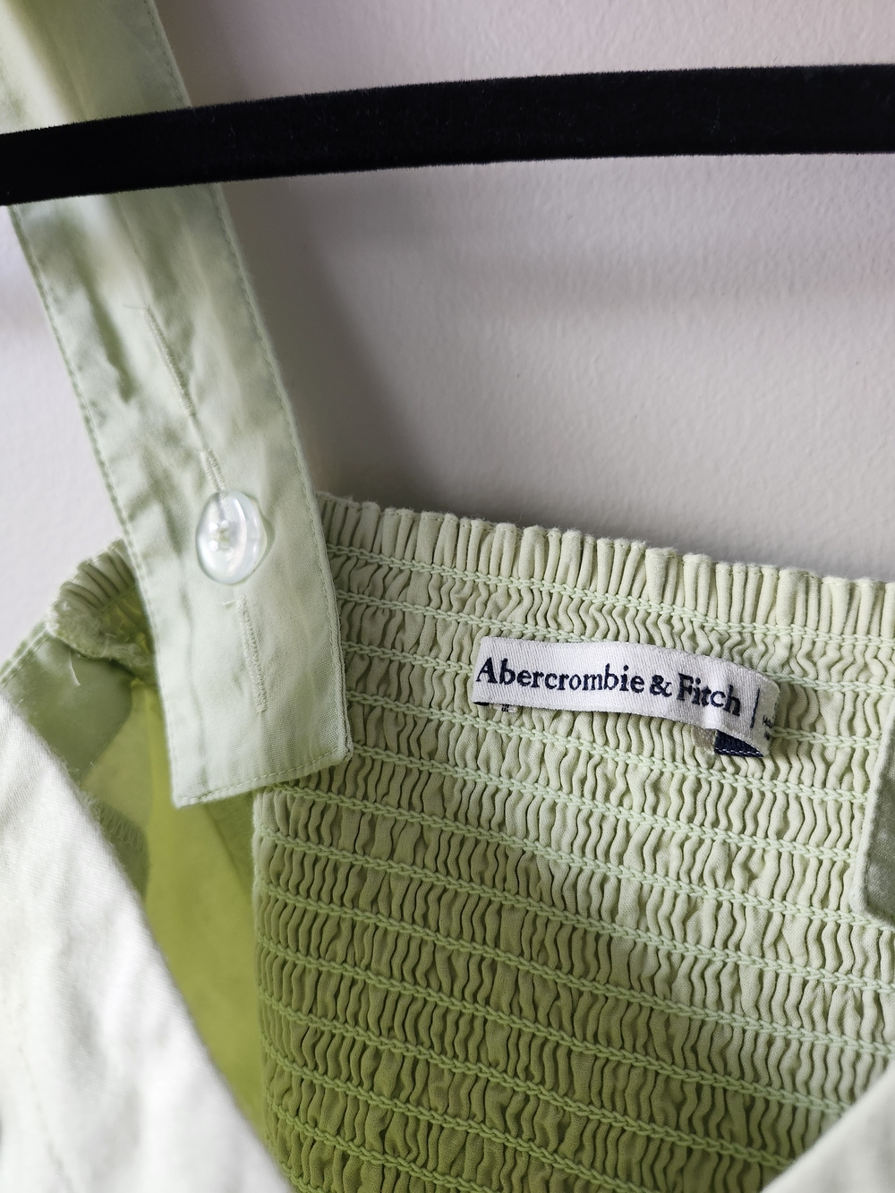 Abercrombie & Fitch Mint Green Button-Front Sweetheart Crop Top - Picture 7 of 8